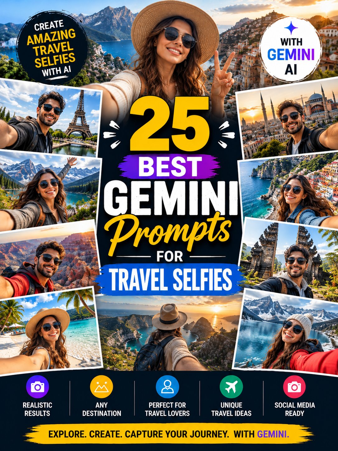 25 Best Gemini Prompts for Travel Selfies