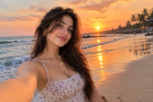 Golden Hour Beach Selfie